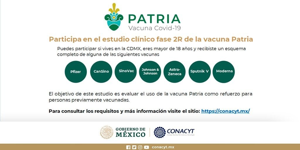 Convocatoria del Conacyt para la vacuna Patria