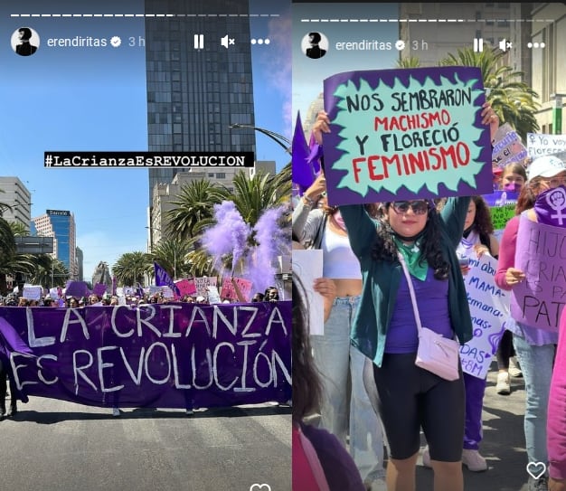 Erendira Ibarra acude a la marcha del 8 de marzo