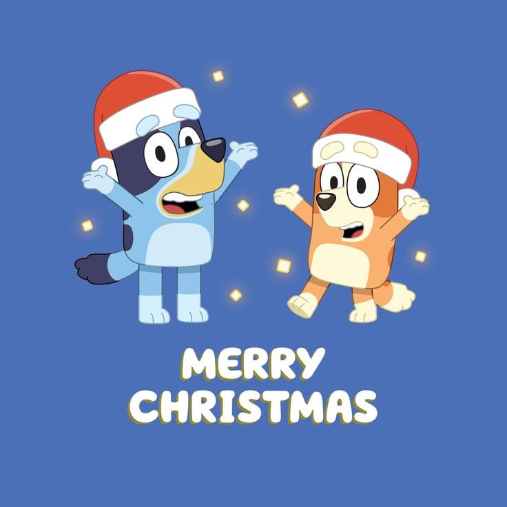 7 tarjetas navideñas de Bluey para imprimir y regalar en Navidad