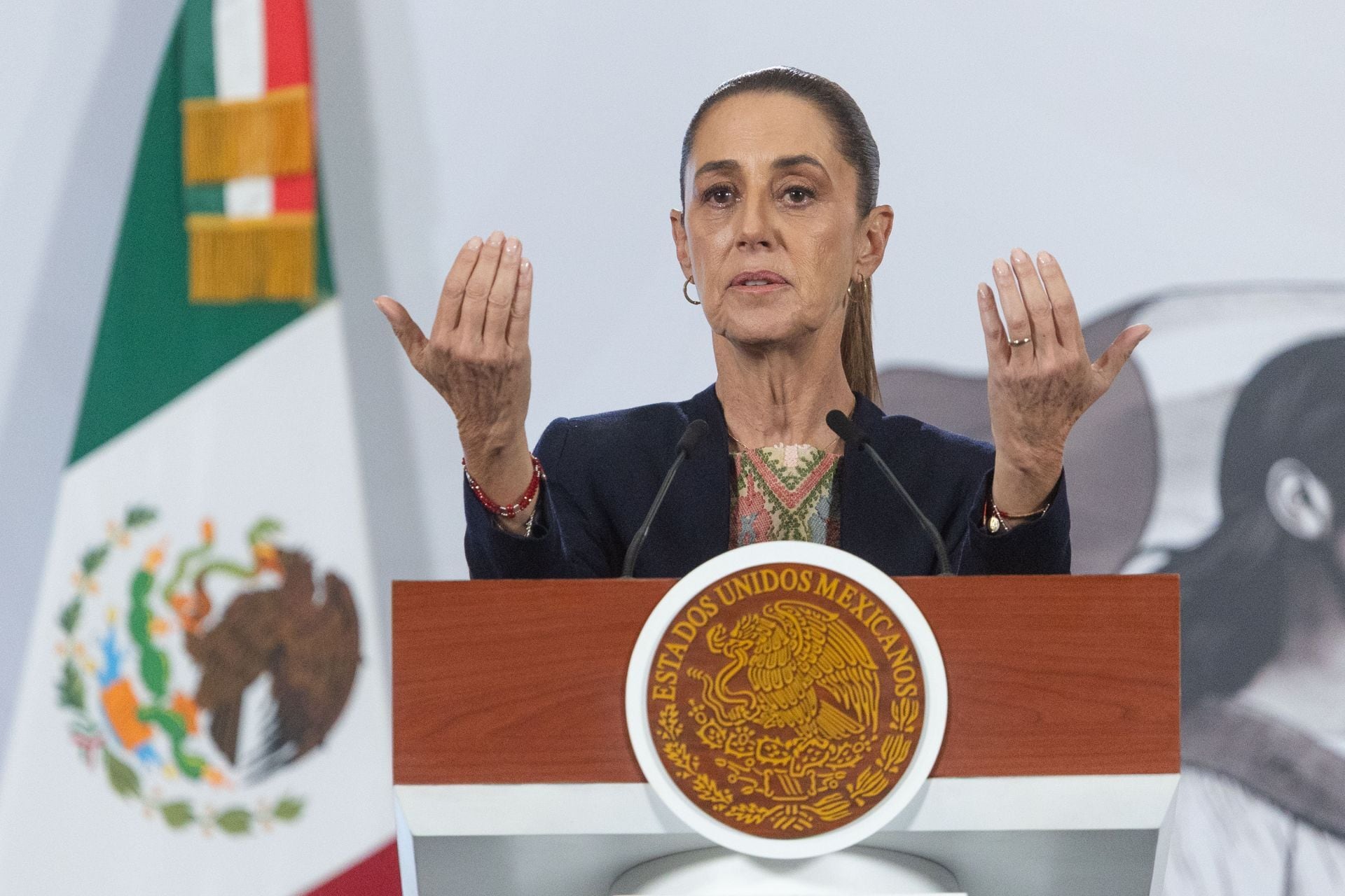Claudia Sheinbaum Pardo, Presidenta de México, en conferencia mañanera