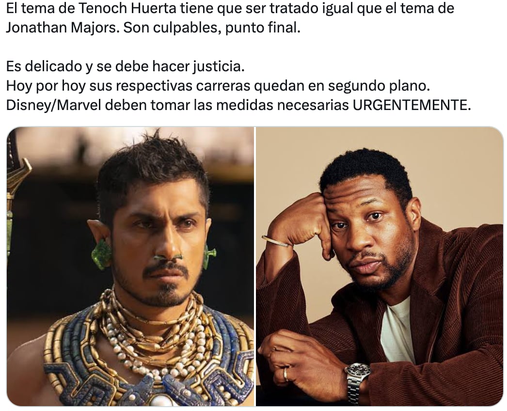 Tenoch Huerta es comparado con Jonathan Majors tras acusaciones