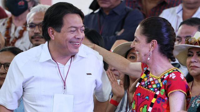Mario Delgado, dirigente nacional de Morena y Claudia Sheinbaum la jefa de gobierno de la CDMX