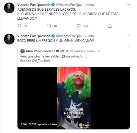 Vicente Fox se arrepiente de haber liberado a AMLO del desafuero