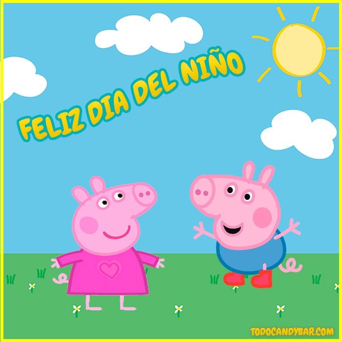 Tarjetas de Peppa Pig de Día del Niño para imprimir