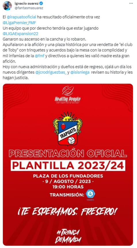 El regreso del Irapuato