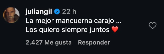 Julián Gil reacciona al mensaje de Marc Crosas a Valeria Marín
