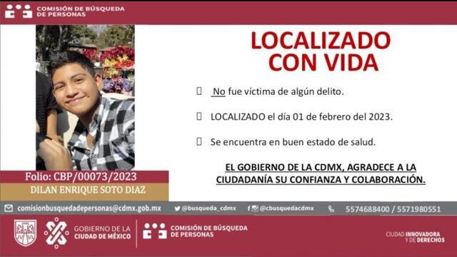 Dilan Soto es localizado con vida