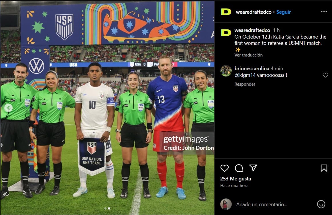 Katia Itzel García primera mujer en pitar un juego de USMNT.
