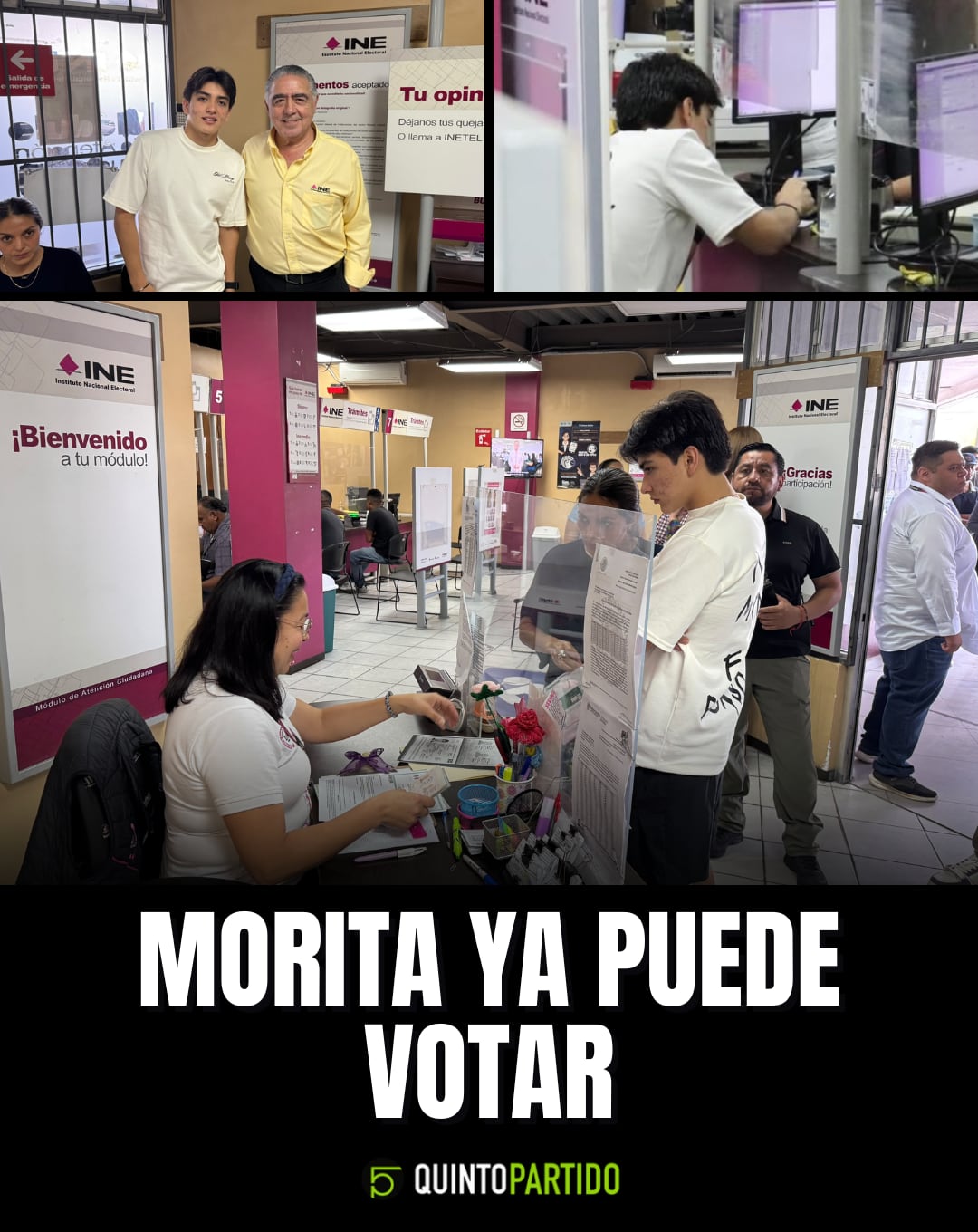 Gilberto Mora ya puede votar: captan al futbolista tramitando su INE.