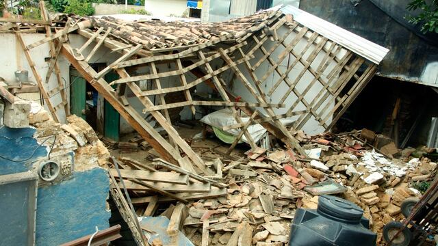 Casas afectadas por el sismo en Acapulco