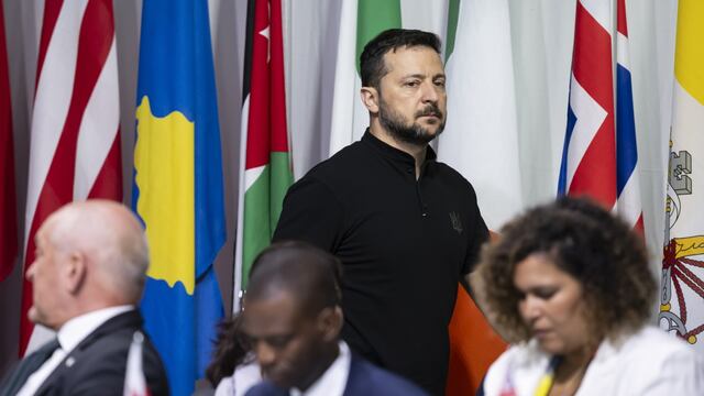 Volodímir Zelenski en Cumbre para la paz de Ucrania en Suiza