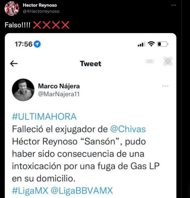 Héctor Reynoso desmintió su muerte