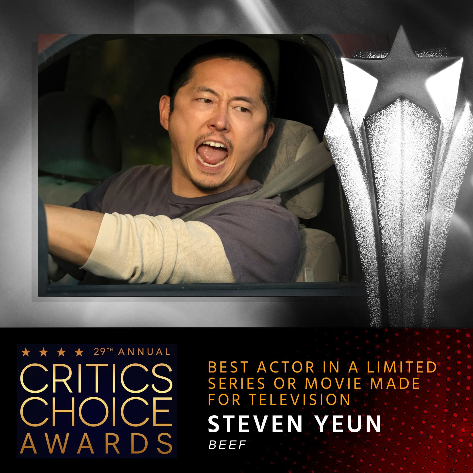 Steven Yeun, ganador Critics Choice Awards 2024
