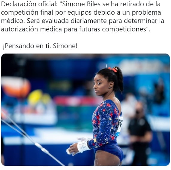 Reporte sobre lesión de Simone Biles