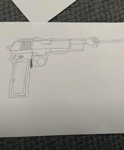 Dibujo perturbador de un niño