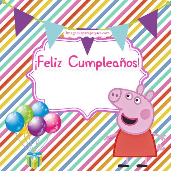 Tarjeta de feliz cumpleaños de Peppa Pig