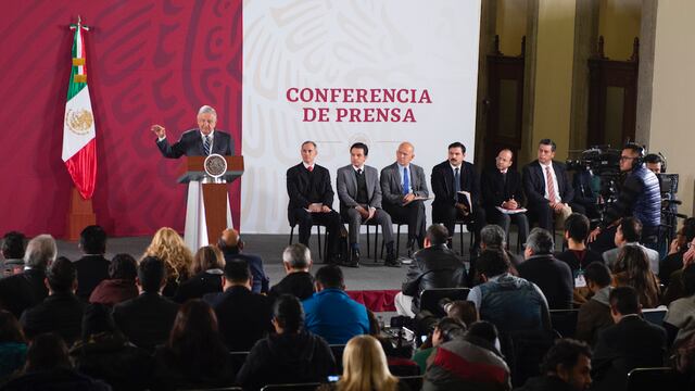 Aspecto de la conferencia matutina de este 21 de enero