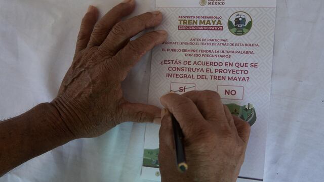 Un ciudadano emite su opinión sobre la construcción del Tren Maya