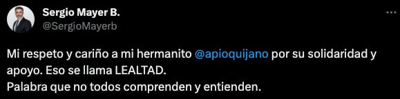 Sergio Mayer llama hermano a Apio Quijano por no cantar con CB5