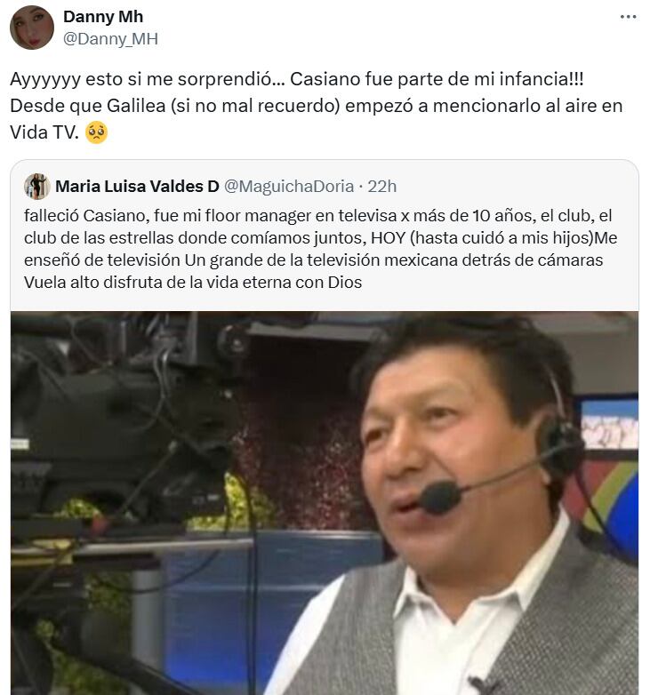 Despiden a Carlos Casiano en redes sociales