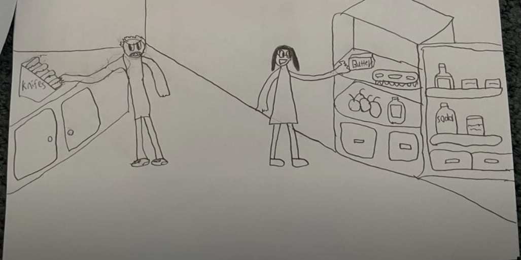 Dibujo perturbador de un niño