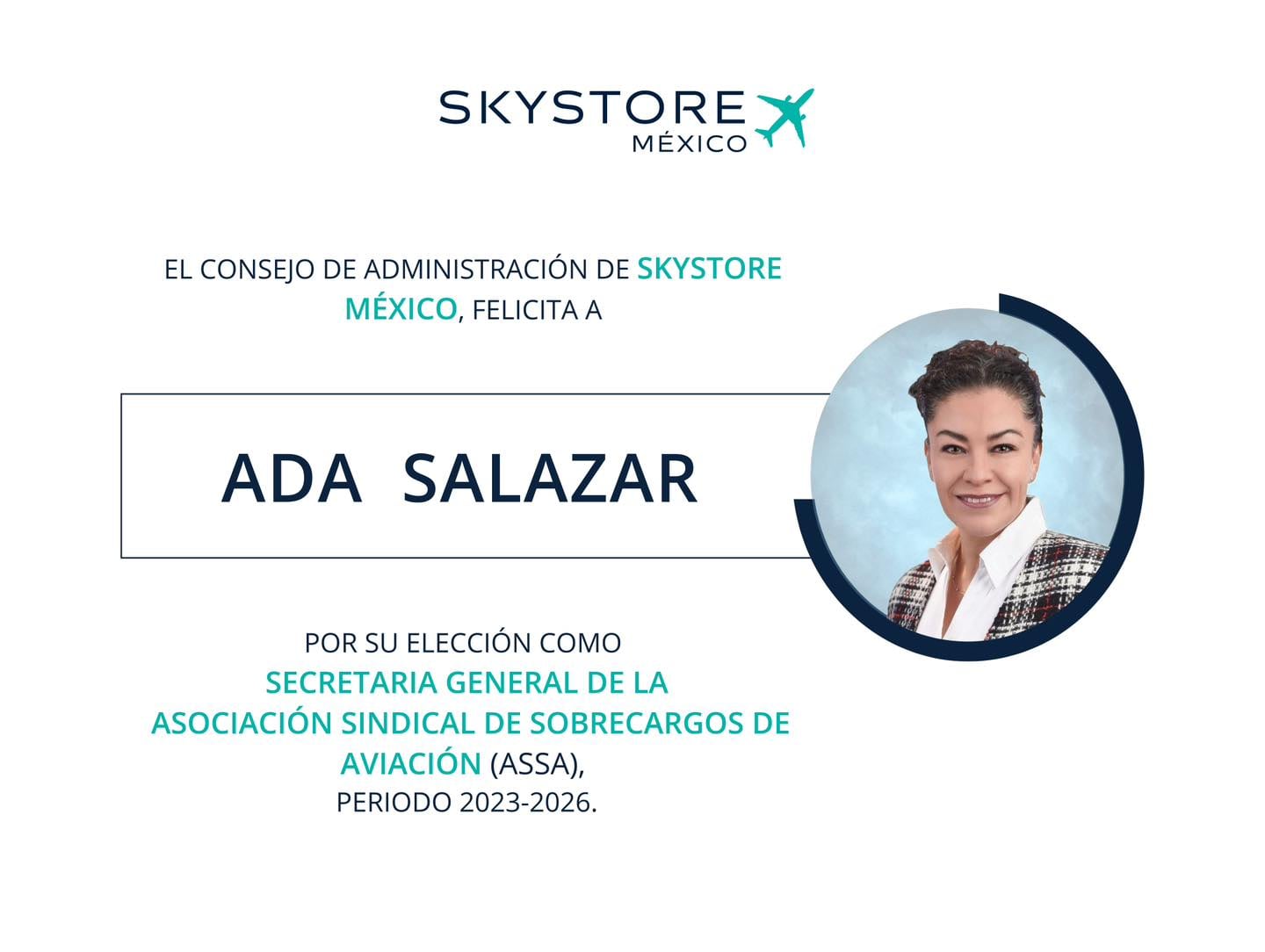 Ada Salazar, secretaría general electa de
ASSA