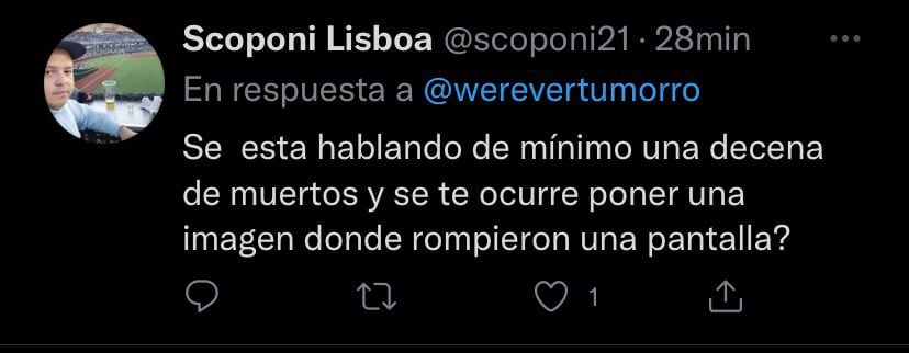 Respuesta a la broma de Werevertumorro por parte de un usuario de Twitter.