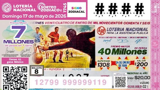 Lotería Nacional y Panini lanzan nuevos billetes retro rumbo al Mundial 2026