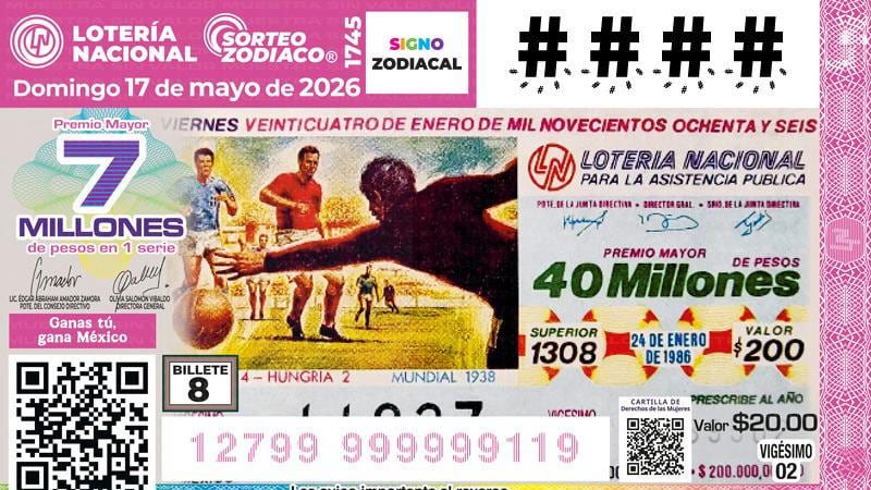 Lotería Nacional y Panini lanzan nuevos billetes retro rumbo al Mundial 2026