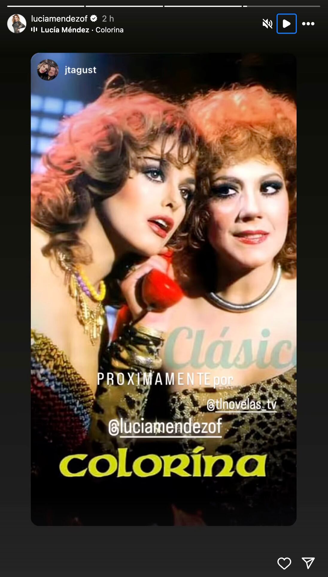 Lucía Méndez comparte una foto de su juventud en Instagram