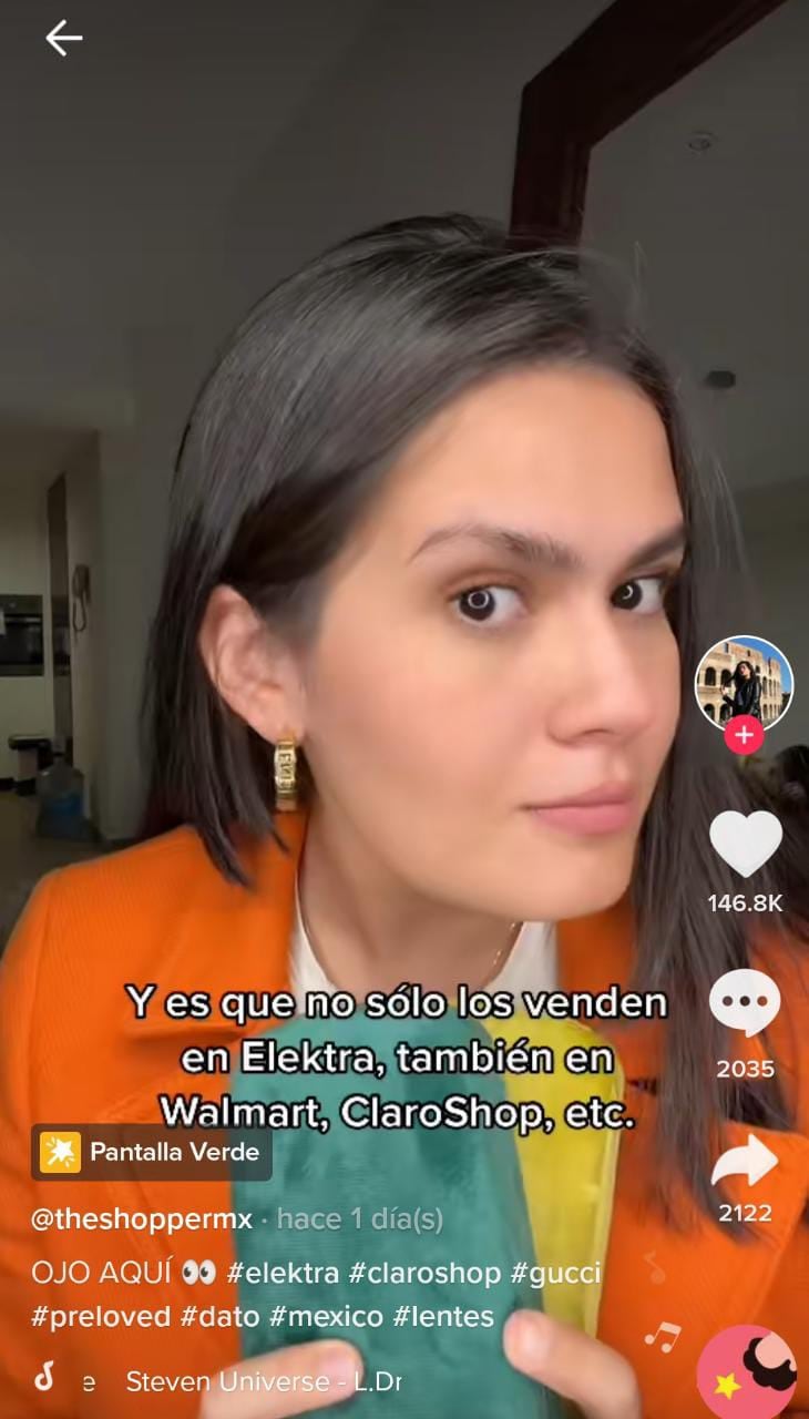 Elektra vende lentes Gucci en 2 mil pesos; tiktoker dice que son falsos