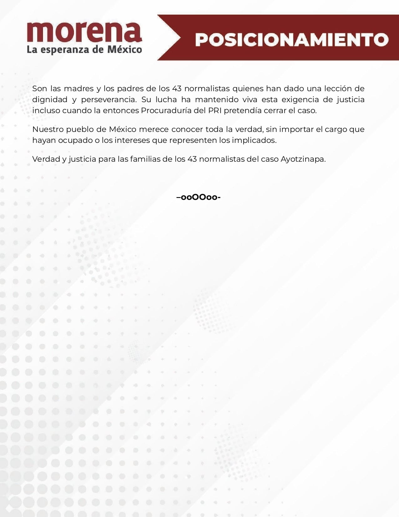 Comunicado de Morena