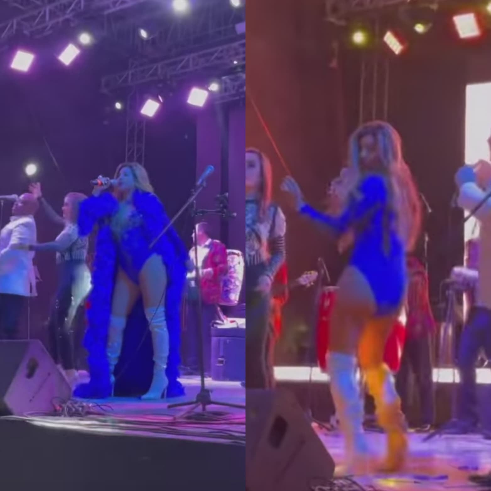 Aleida Núñez baila junto a 'La Sonora Dinamita'