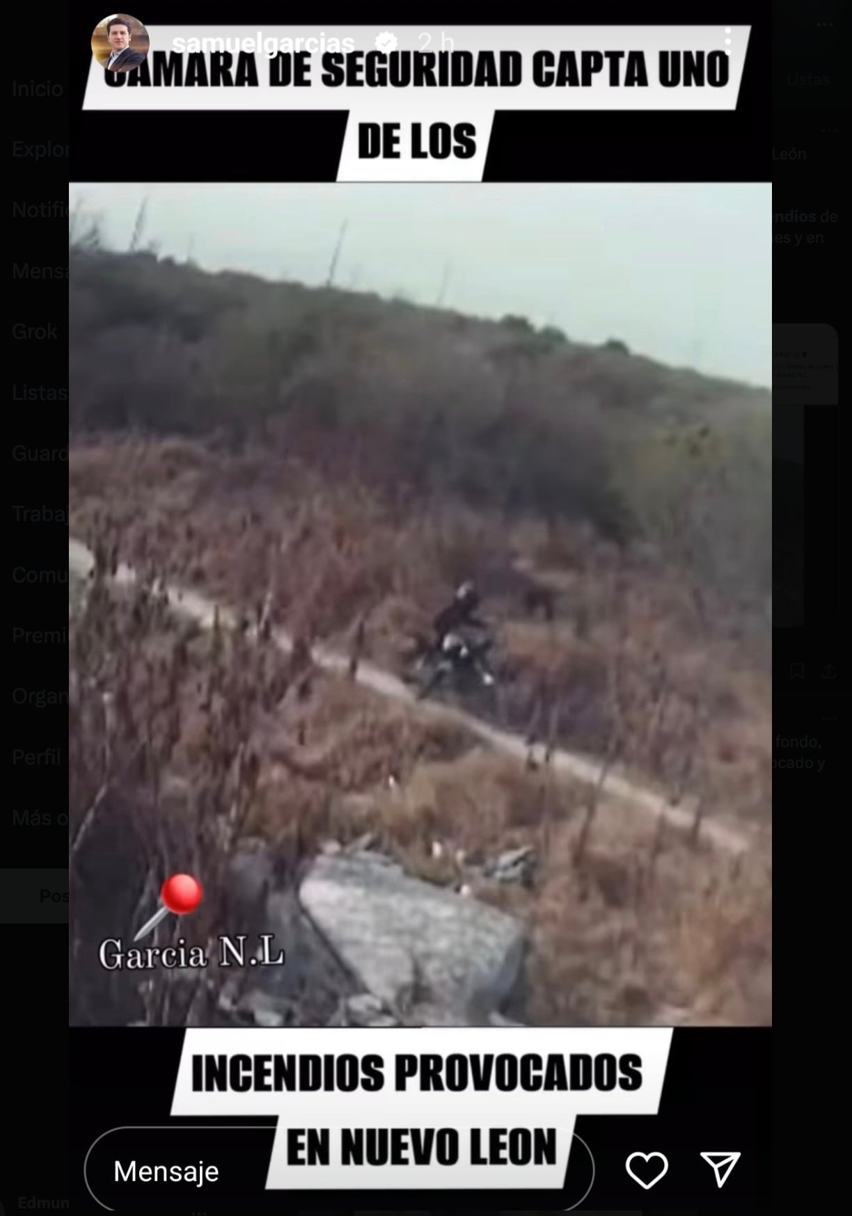 Samuel García usa video "viejo" para acusar a 10 detenidos por incendios