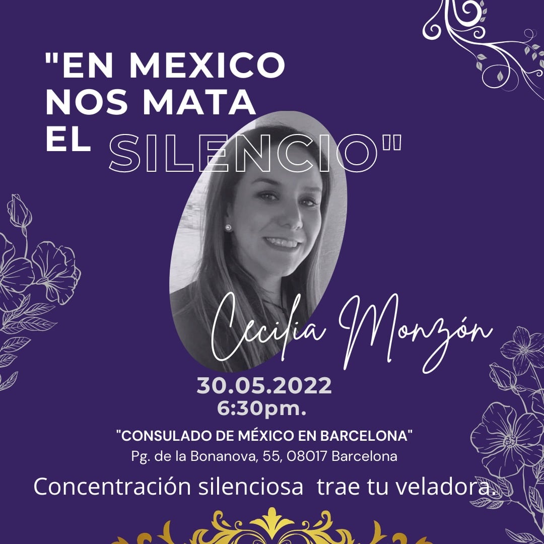 Protesta en España por el feminicidio de Cecilia Monzón