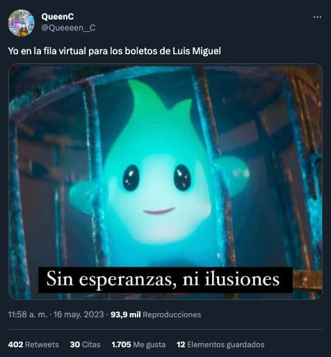Memes por la fila virtual para boletos de Luis Miguel