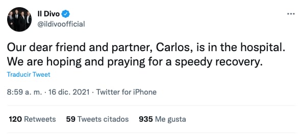 Il Divo sobre el estado de Carlos Marín