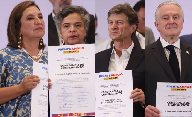 Xóchitl Gálvez, Beatriz Paredes, Enrique de la Madrid y Santiago Creel