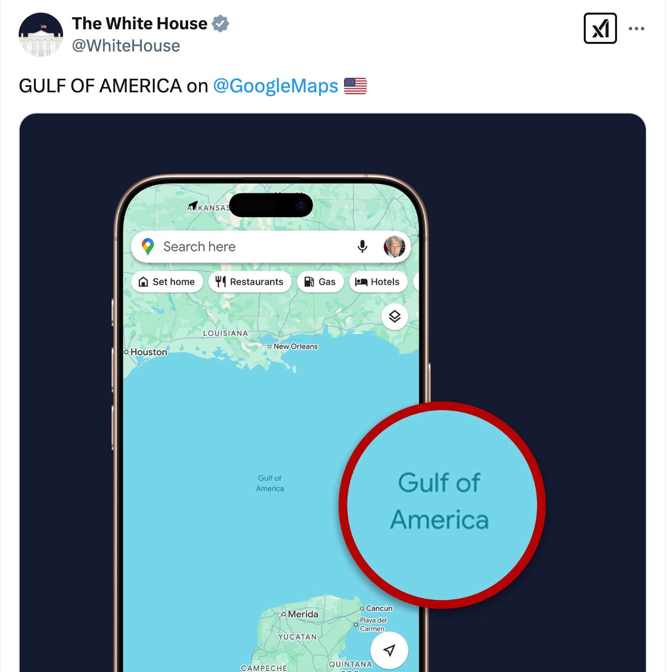 Google Maps cambia de nombre al Golfo de México