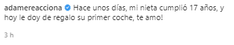 Alfredo Adame da regalo lujoso a su nieta.