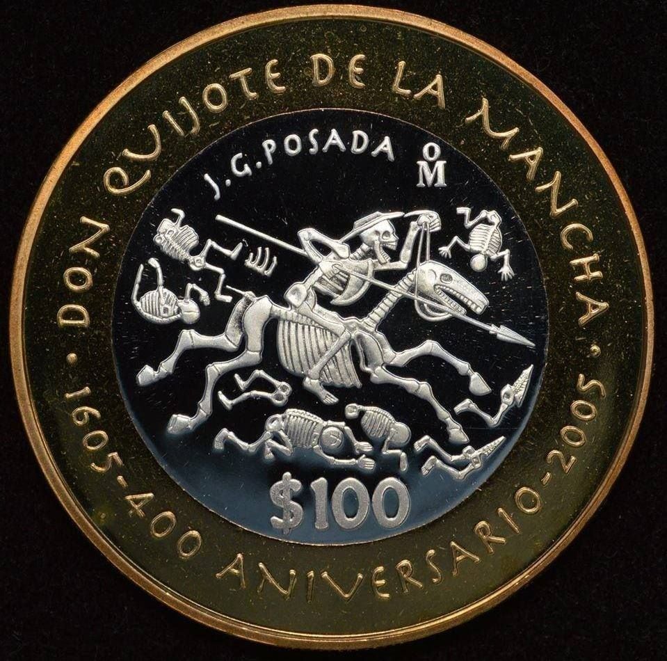 Moneda 100 pesos Don Quijote