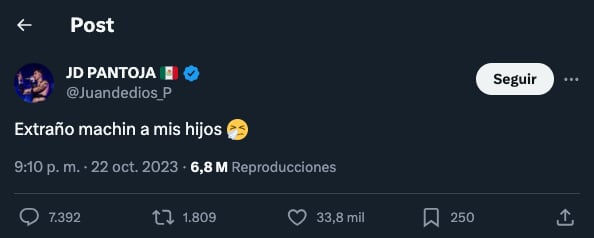 Juan de Dios Pantoja dice extrañar a sus hijos