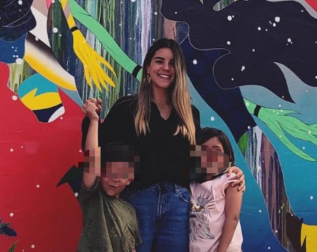 Ana Araujo y sus hijos