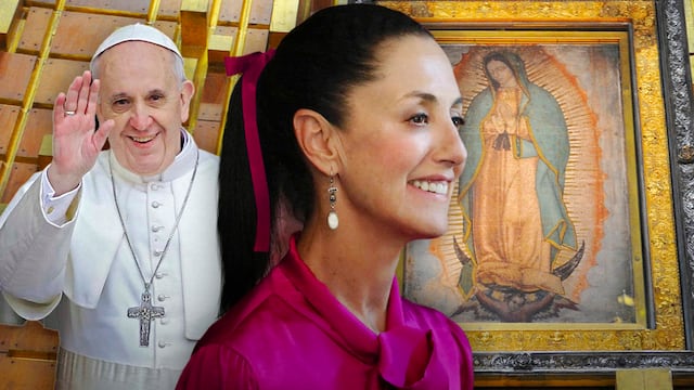 Claudia Sheinbaum y su regalo del Papa Francisco para La Virgen de Guadalupe
