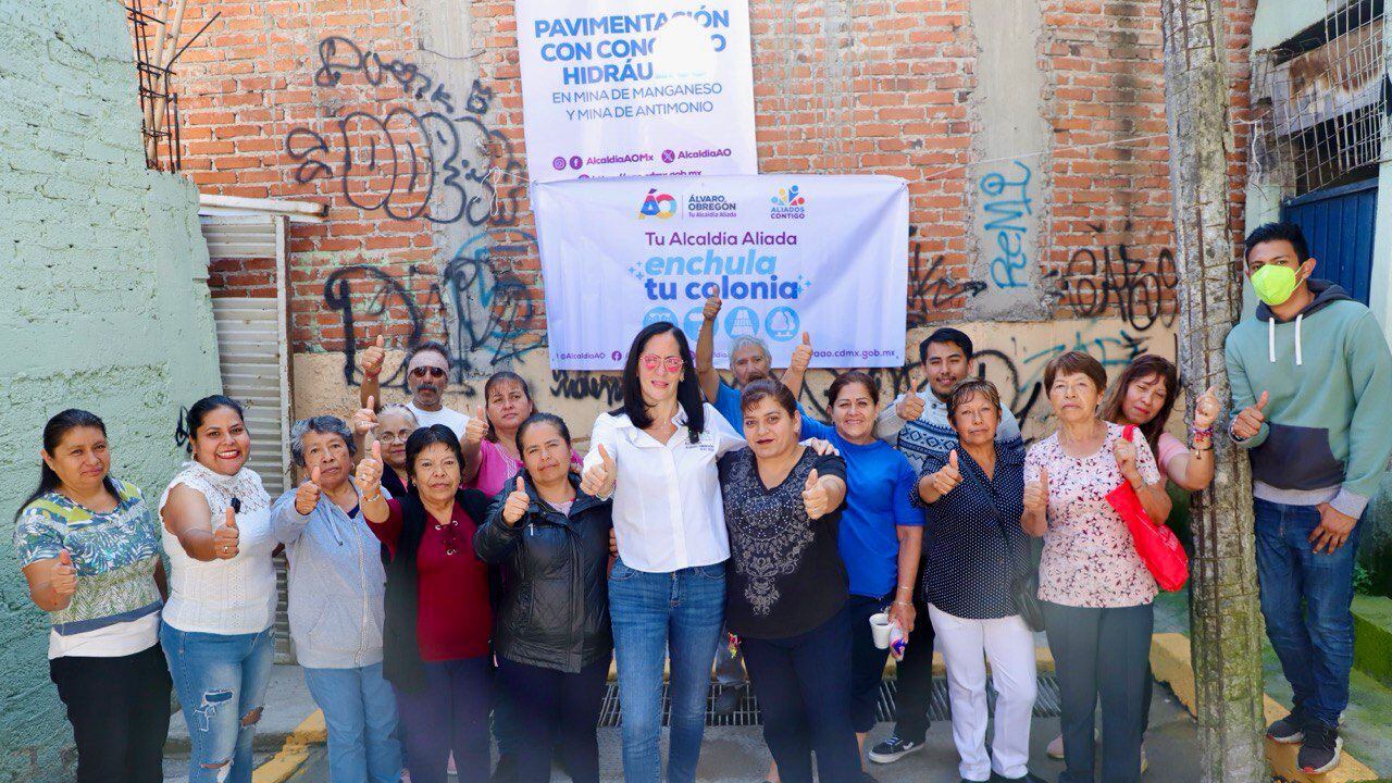 Lía Limón, alcaldesa de Álvaro Obregón, entrega pavimentación con inversión de más de un millón 100 mil pesos del Presupuesto Participativo