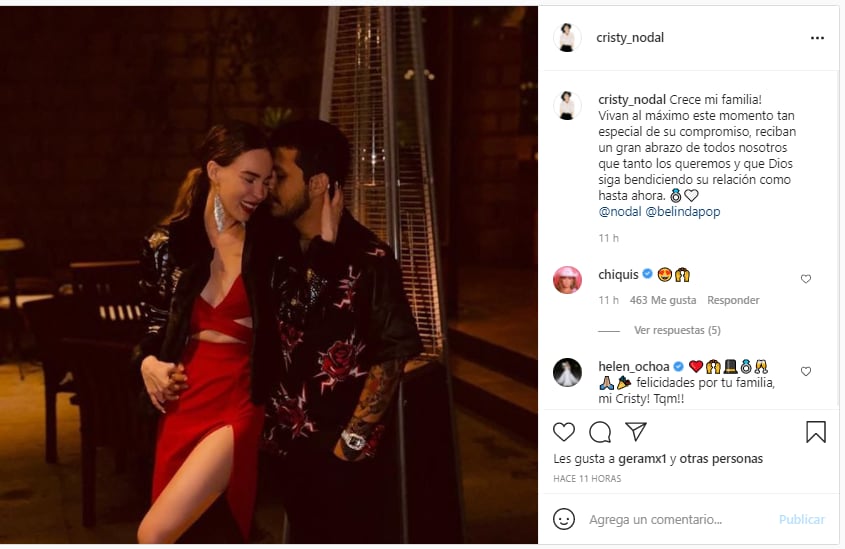 Mamá de Christian Nodal celebra el compromiso con Belinda.