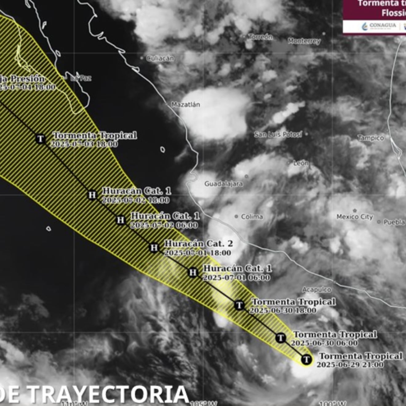 Flossie hoy 29 de junio: Trayectoria en México; se convertirá en Huracán, advierte Claudia Sheinbaum