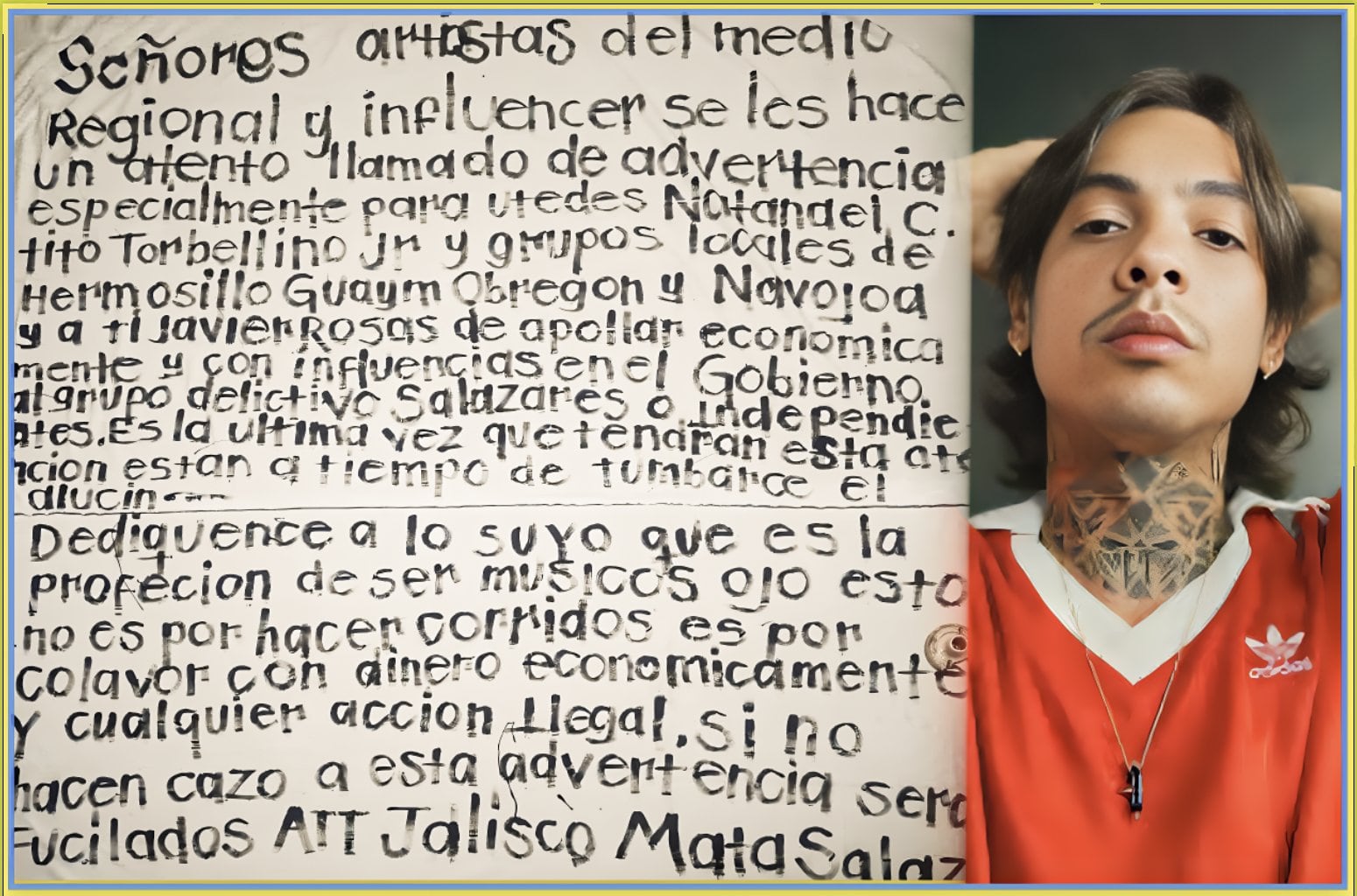 Presunto narco mensaje en contra de Natanael Cano