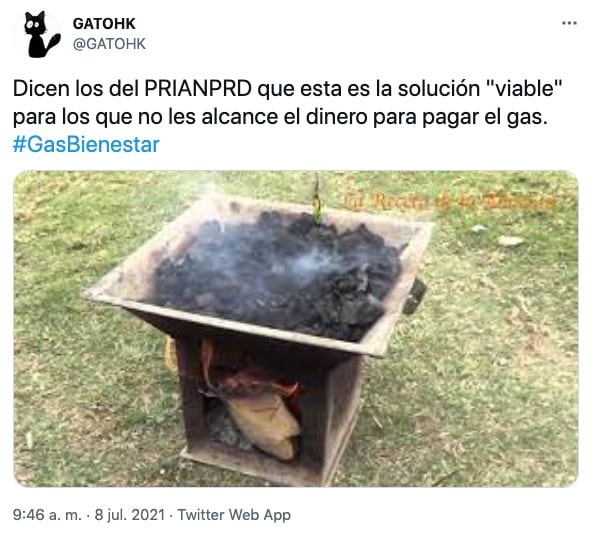 Tuit sobre Gas Bienestar
