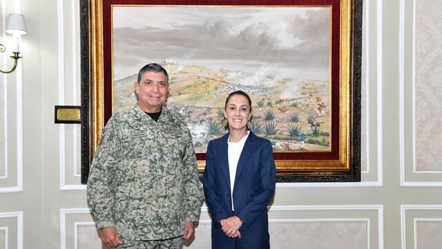 Claudia Sheinbaum con Luis Cresencio Sandoval, titular de la Sedena
